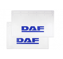 Брызговик DAF задний 600х370мм (комплект 2 шт.) белая резина (с синей надписью)