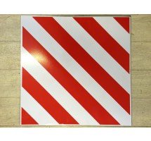 Табличка  Негабаритный груз" (ЖЕСТЬ) (обычная ПЛЕНКА) квадрат, (400х400) красно-белая полоска