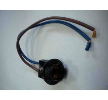 Патрон фары - 1 контакт,под безцокол. лампу Т10 с проводами(чёрный патрон , 2 пр. синий и коричневый )NORDYADA