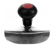 Ручка на руль (без надписи) черный пластик, металл, с красной вставкой без логотипа (K-103) KOKENLER